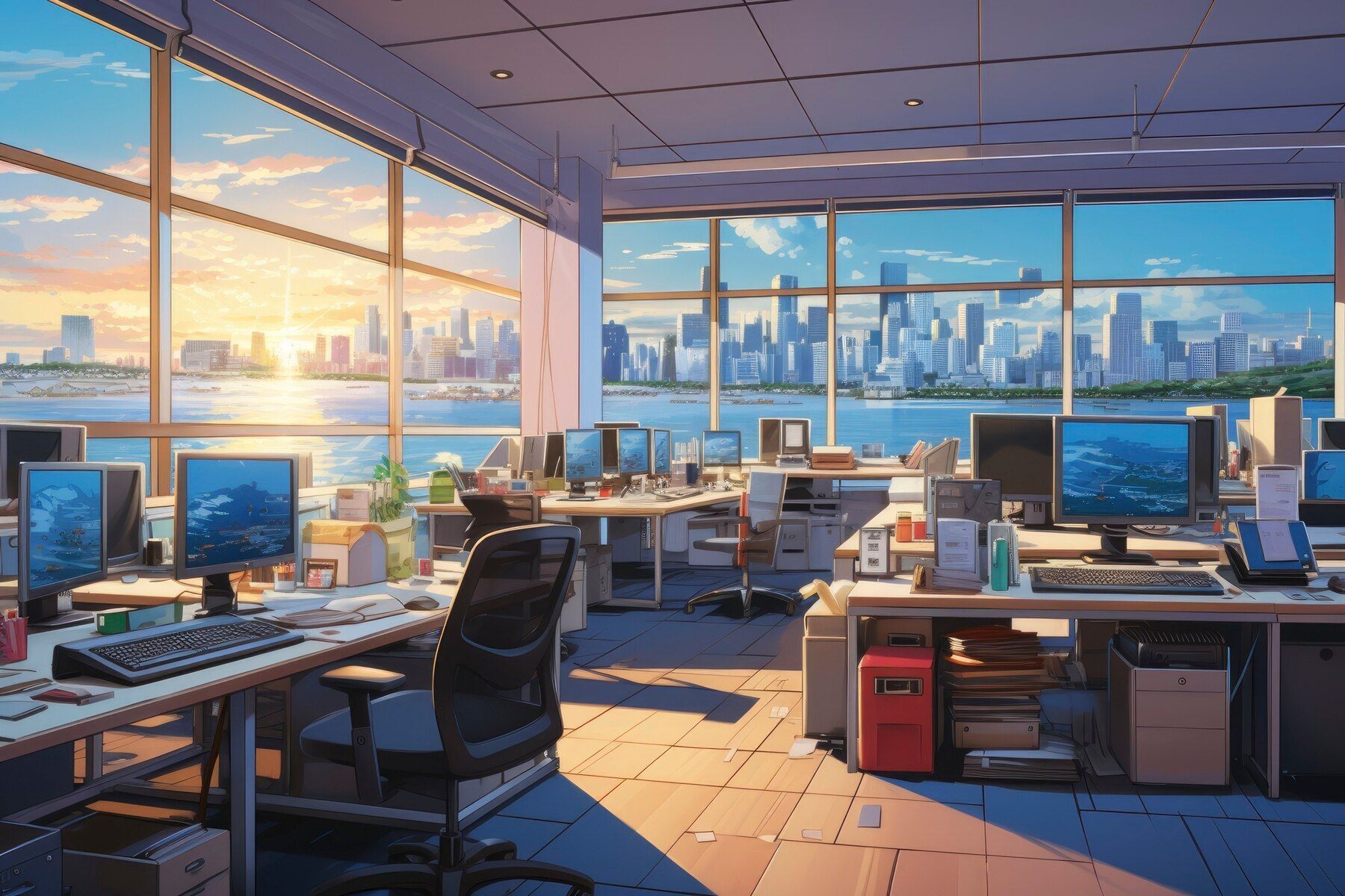 What Trends Await Us In The Workplace In 2024   Beautiful Office Space Cartoon Style 23 2151043277 